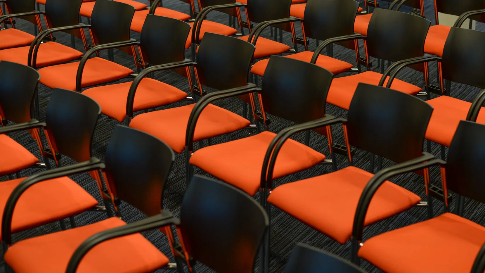Orange organised chairs